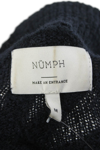 Numph Womens Blue Boat Neck Pullover Sweater Long Sleeve Polyester Size M
