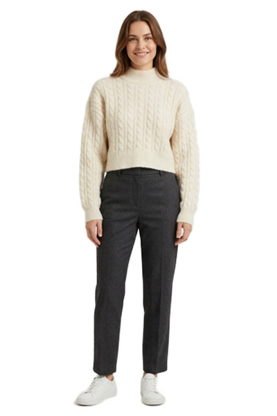 NIA Womens Long Sleeve Crew Neck Nylon Sweater White Size S