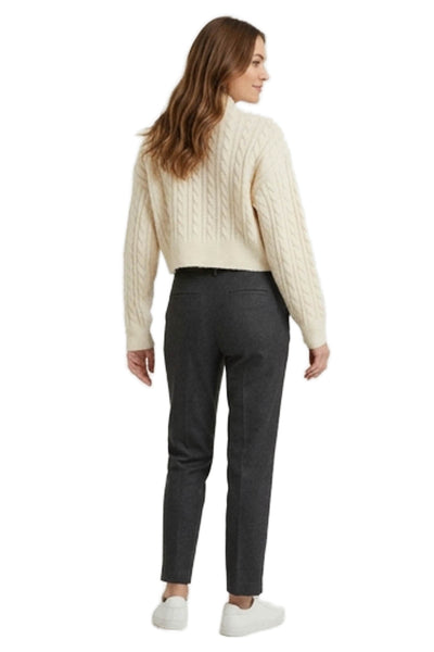 NIA Womens Long Sleeve Crew Neck Nylon Sweater White Size S