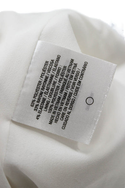 T Tahari Womens White Polyester Button Jacket Size 10