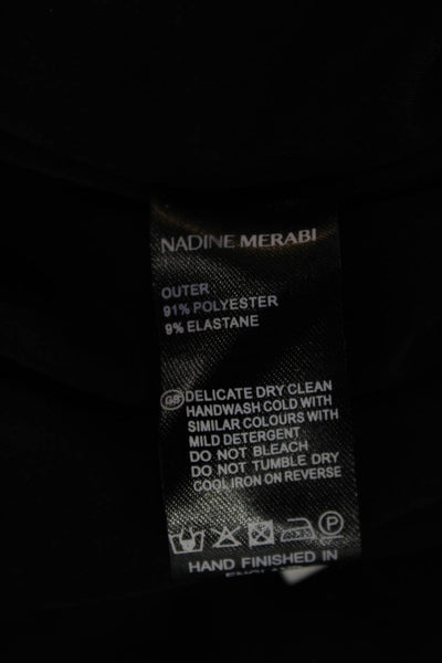 Nadine Merabi Women Jumpsuit Black V-Neck Long Sleeve Polyester Size 4