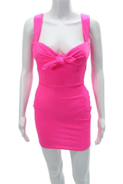 Alex Perry Women Bodycon Dress Pink Sweetheart Sleeveless Short Zip Size 6