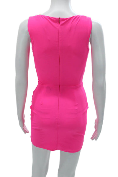 Alex Perry Women Bodycon Dress Pink Sweetheart Sleeveless Short Zip Size 6