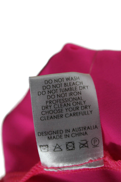 Alex Perry Women Bodycon Dress Pink Sweetheart Sleeveless Short Zip Size 6