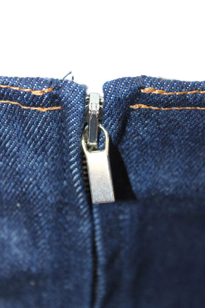 David Koma Women Dress Blue Denim Sweetheart Sleeveless Short Size 8