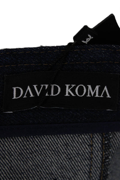 David Koma Women Dress Blue Denim Sweetheart Sleeveless Short Size 8