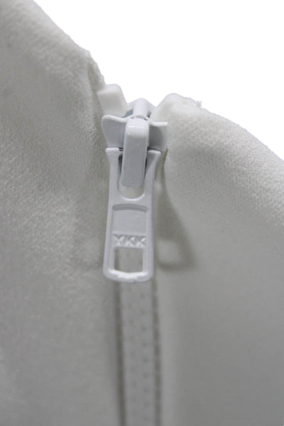 Zhivago Women White One Shoulder Long Sleeve Knee Length Dress Size 10