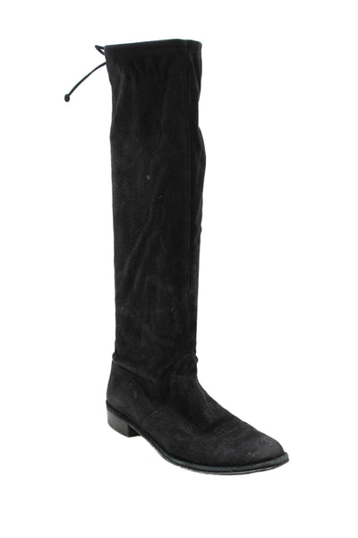 Stuart Weitzman Womens Suede Knee High Boots Shoes Black Size 8M