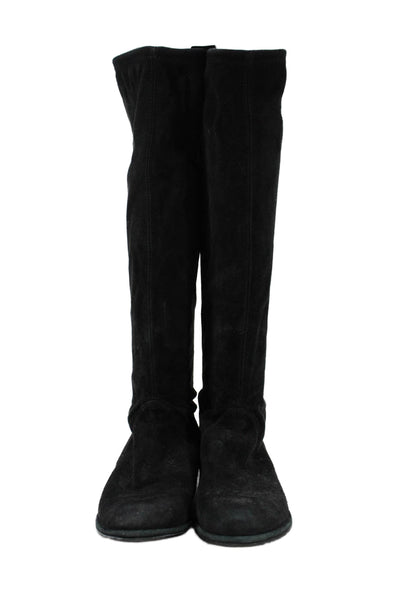 Stuart Weitzman Womens Suede Knee High Boots Shoes Black Size 8M