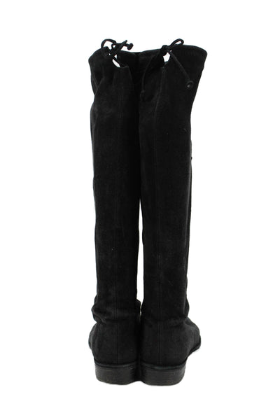 Stuart Weitzman Womens Suede Knee High Boots Shoes Black Size 8M