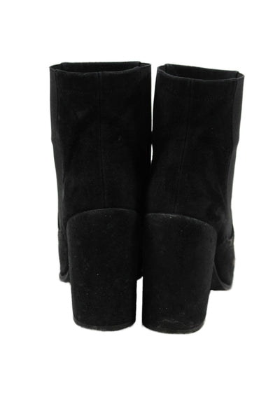 Stuart Weitzman Womens Suede Block Heels Ankle Boots Shoes Black Size 8M
