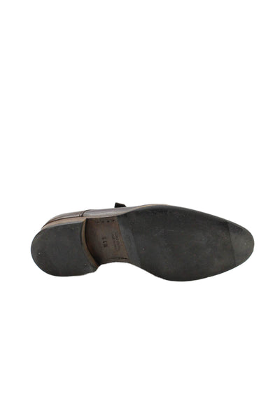 Giorgio Armani Mens Leather Buckle Closure Dress Shoe Loafers Brown Size 44.5