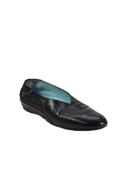 Thierry Rabotin Womens Leather Diamond Slide On Ballet Flats Black Size 36 6