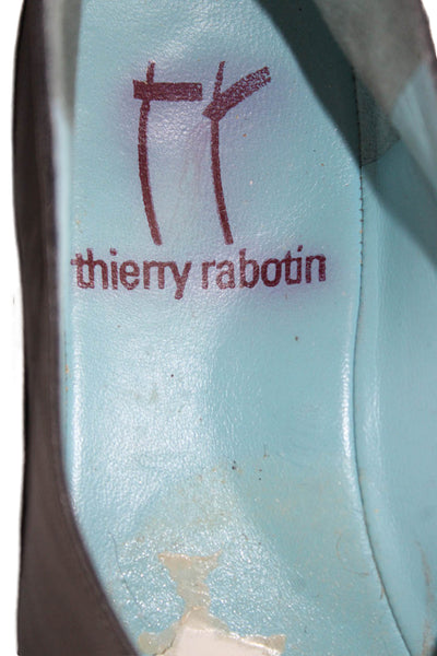 Thierry Rabotin Womens Leather Diamond Detail Ballet Flats Black Size 36 6