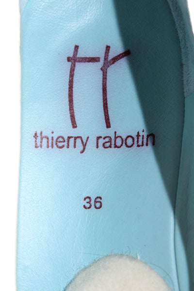 Thierry Rabotin Womens Lizard Print Slide On Ballet Flats Beige Size 36 6