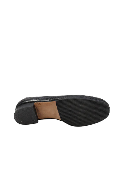 Maylin Womens Lizard Skin Slide On Flats Black Size 36 6