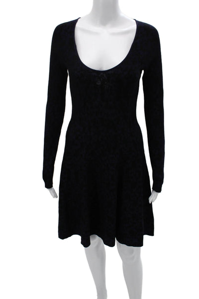 Rachel Rachel Roy Women Purple Scoop Neck Long Sleeve Short Dress Size M