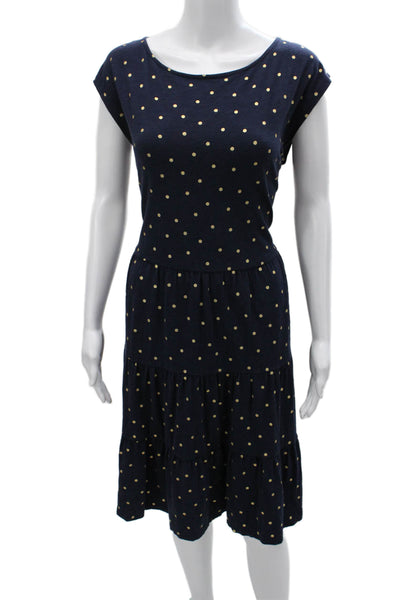 Boden Womens Blue Polka Dot Cotton Short Sleeve Dress Size 10