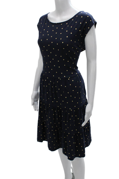 Boden Womens Blue Polka Dot Cotton Short Sleeve Dress Size 10