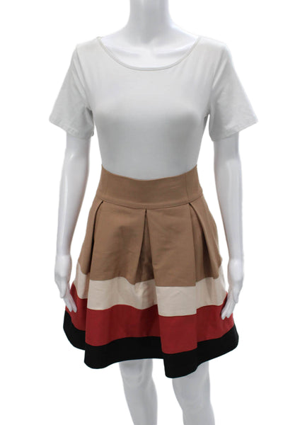 Zara Basic Womens Colorblock A-Line Skirt Polyester Multicolor Size M