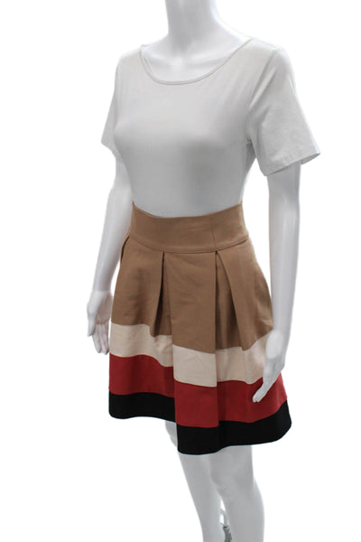 Zara Basic Womens Colorblock A-Line Skirt Polyester Multicolor Size M