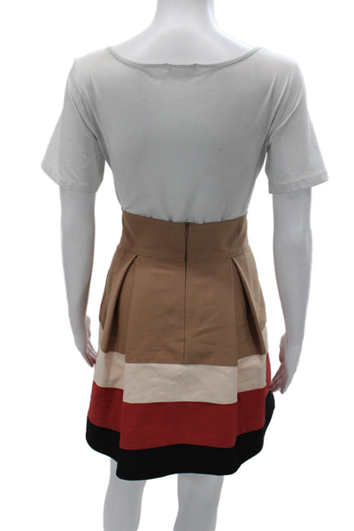 Zara Basic Womens Colorblock A-Line Skirt Polyester Multicolor Size M