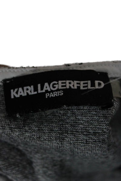Karl Lagerfeld Women Blouse Multicolor Check 3/4 Sleeve Round Neck Size S