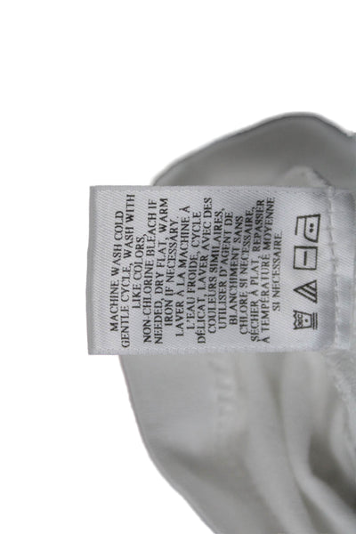 A.L.C. Womens Short Sleeve Top White 100% Cotton Round Neck Size M