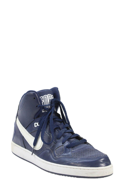 Nike Mens Air Force High Top Lace Up Sneakers Shoes Blue White Size 11