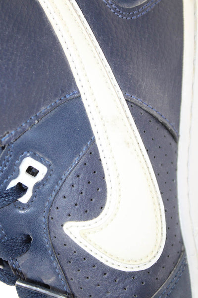 Nike Mens Air Force High Top Lace Up Sneakers Shoes Blue White Size 11