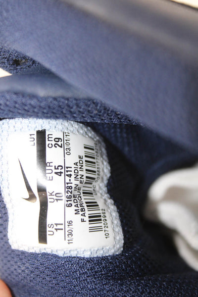 Nike Mens Air Force High Top Lace Up Sneakers Shoes Blue White Size 11