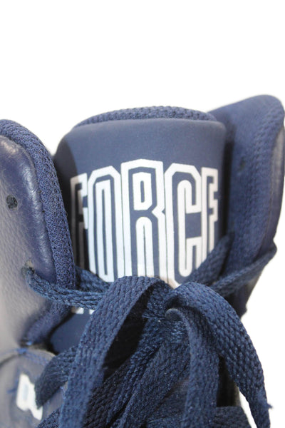 Nike Mens Air Force High Top Lace Up Sneakers Shoes Blue White Size 11