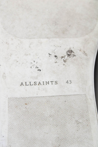 Allsaints Mens Suede Leather Slip On High Top Sneakers Shoes Gray Size 13