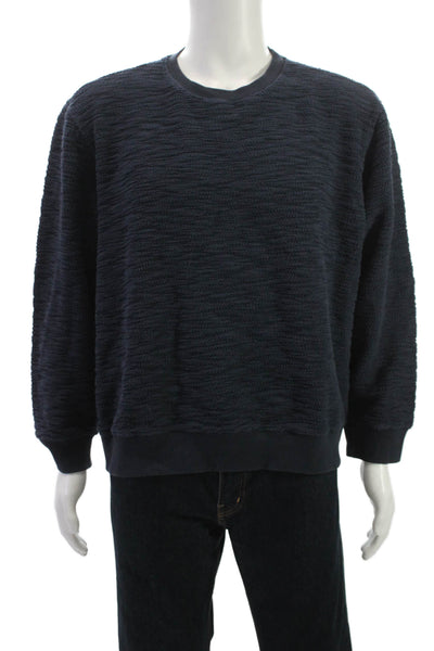 SOL ANGELES Womens Blue Cotton Long Sleeve Sweater Top Round Neck Size L