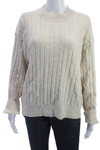 Joseph Womens Sweater Top Beige Round Neck Long Sleeve Polyamide Size M