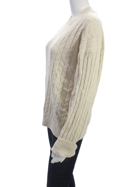 Joseph Womens Sweater Top Beige Round Neck Long Sleeve Polyamide Size M