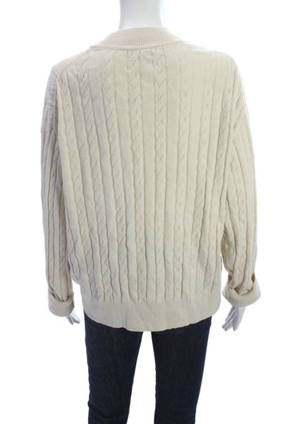 Joseph Womens Sweater Top Beige Round Neck Long Sleeve Polyamide Size M