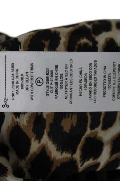 Equipment Femme Womens Buttondown Silk Animal Print Blouse Size S