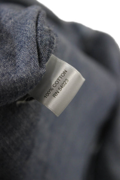 Banana Republic Mens Collared Blue Cotton Button-Up Shirt Long Sleeve Size L