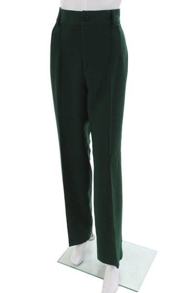 Zara Women Dress Pants Green Polyester Button Size M