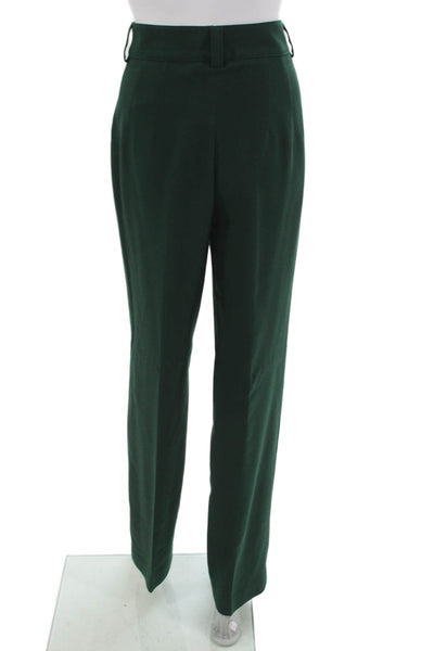 Zara Women Dress Pants Green Polyester Button Size M