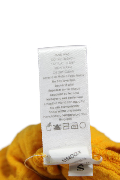 Nation LTD Womens Shift Dress Yellow V-Neck Long Sleeve 100% Cotton Size S