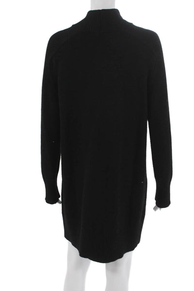 Zara Womens Sweater Dress Black Mock Neck Long Sleeve Viscose Size M