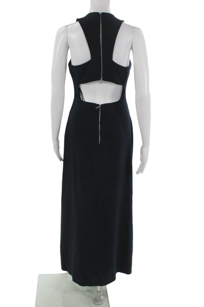 Elizabeth and James Women Maxi Dress Black Sleeveless Midi Zip Size 4