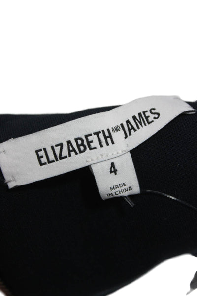 Elizabeth and James Women Maxi Dress Black Sleeveless Midi Zip Size 4