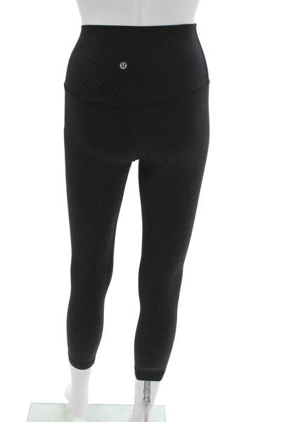 Lululemon Women Black Abstract Nylon Leggings Size 4