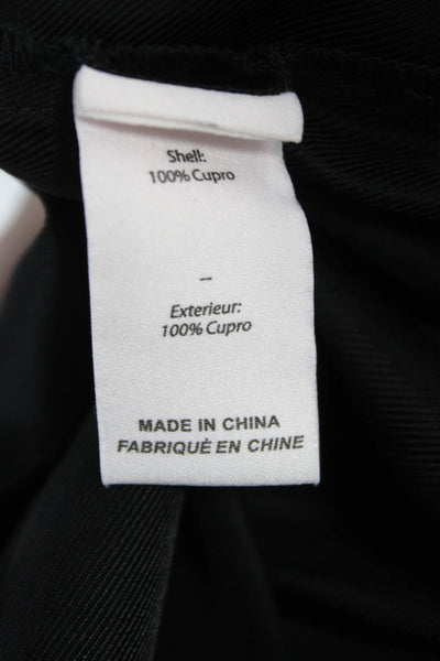 Cinq A Sept Womens Blouse Black Cupro Collared Short Sleeve Size S