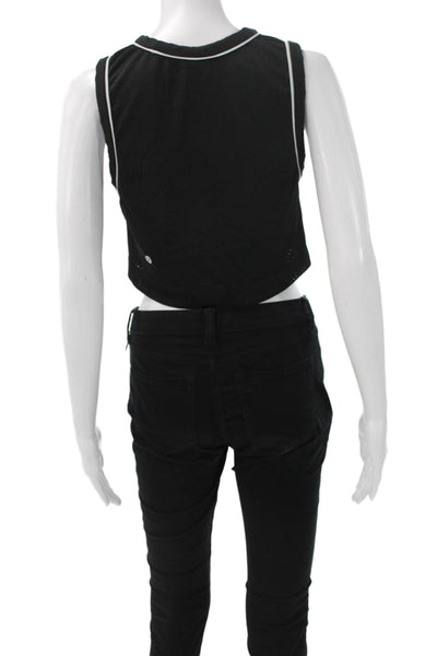 Lululemon Womens Black Sleeveless Tank Top Crew Neck Polyester Size XS