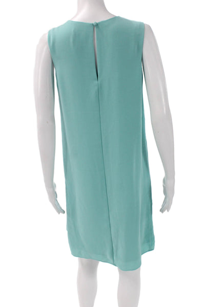 Adrianna Papell Womens Sleeveless Crewneck Knee Length Blue Dress Size 2