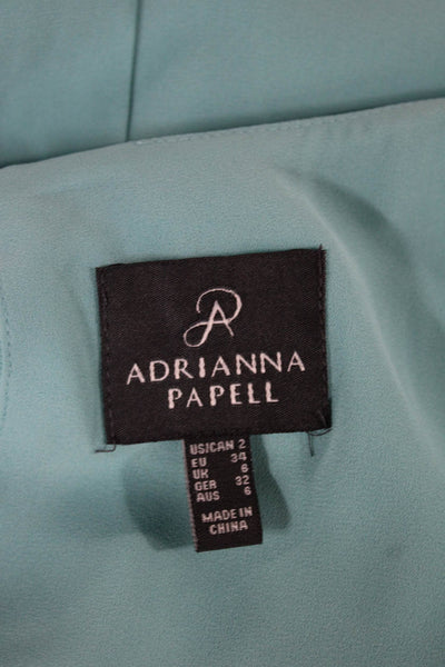 Adrianna Papell Womens Sleeveless Crewneck Knee Length Blue Dress Size 2